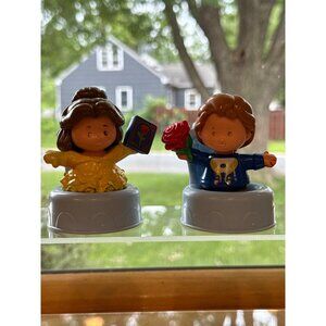 Fisher-Price Little People Beauty & The Beast Belle & Prince Figures With Throne